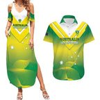 Custom Australia Rugby Couples Matching Summer Maxi Dress and Hawaiian Shirt 2024 Kangaroos - Gradient Sporty Style