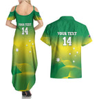 Custom Australia Rugby Couples Matching Summer Maxi Dress and Hawaiian Shirt 2024 Kangaroos - Gradient Sporty Style
