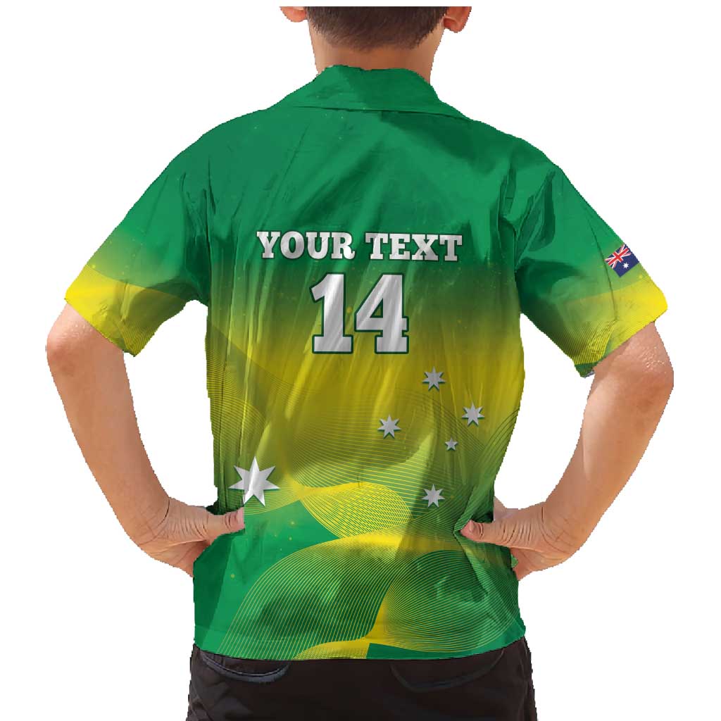 Custom Australia Rugby Family Matching Mermaid Dress and Hawaiian Shirt 2024 Kangaroos - Gradient Sporty Style