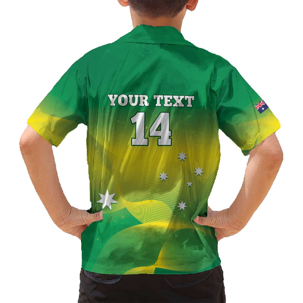 Custom Australia Rugby Family Matching Puletasi and Hawaiian Shirt 2024 Kangaroos - Gradient Sporty Style