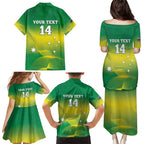 Custom Australia Rugby Family Matching Puletasi and Hawaiian Shirt 2024 Kangaroos - Gradient Sporty Style