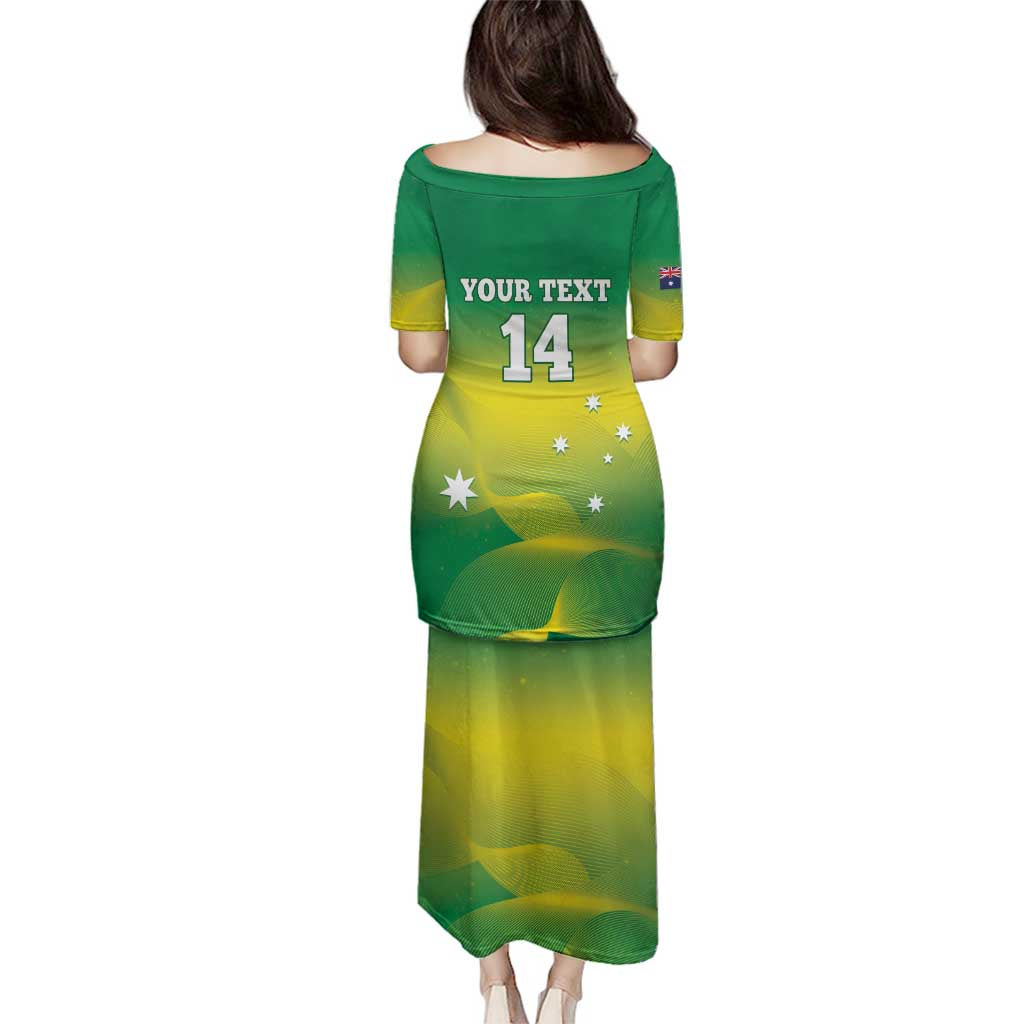 Custom Australia Rugby Family Matching Puletasi and Hawaiian Shirt 2024 Kangaroos - Gradient Sporty Style