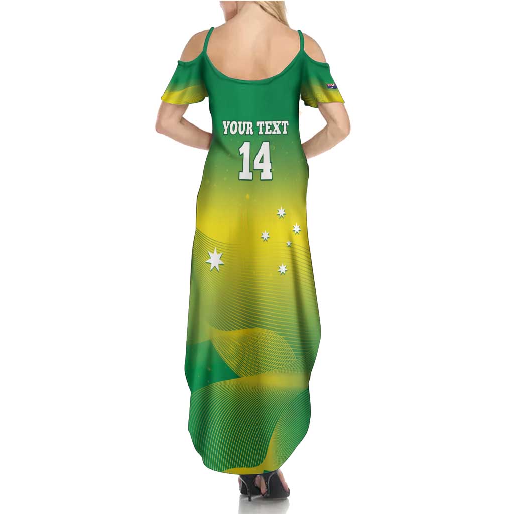 Custom Australia Rugby Family Matching Summer Maxi Dress and Hawaiian Shirt 2024 Kangaroos - Gradient Sporty Style