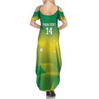 Custom Australia Rugby Family Matching Summer Maxi Dress and Hawaiian Shirt 2024 Kangaroos - Gradient Sporty Style