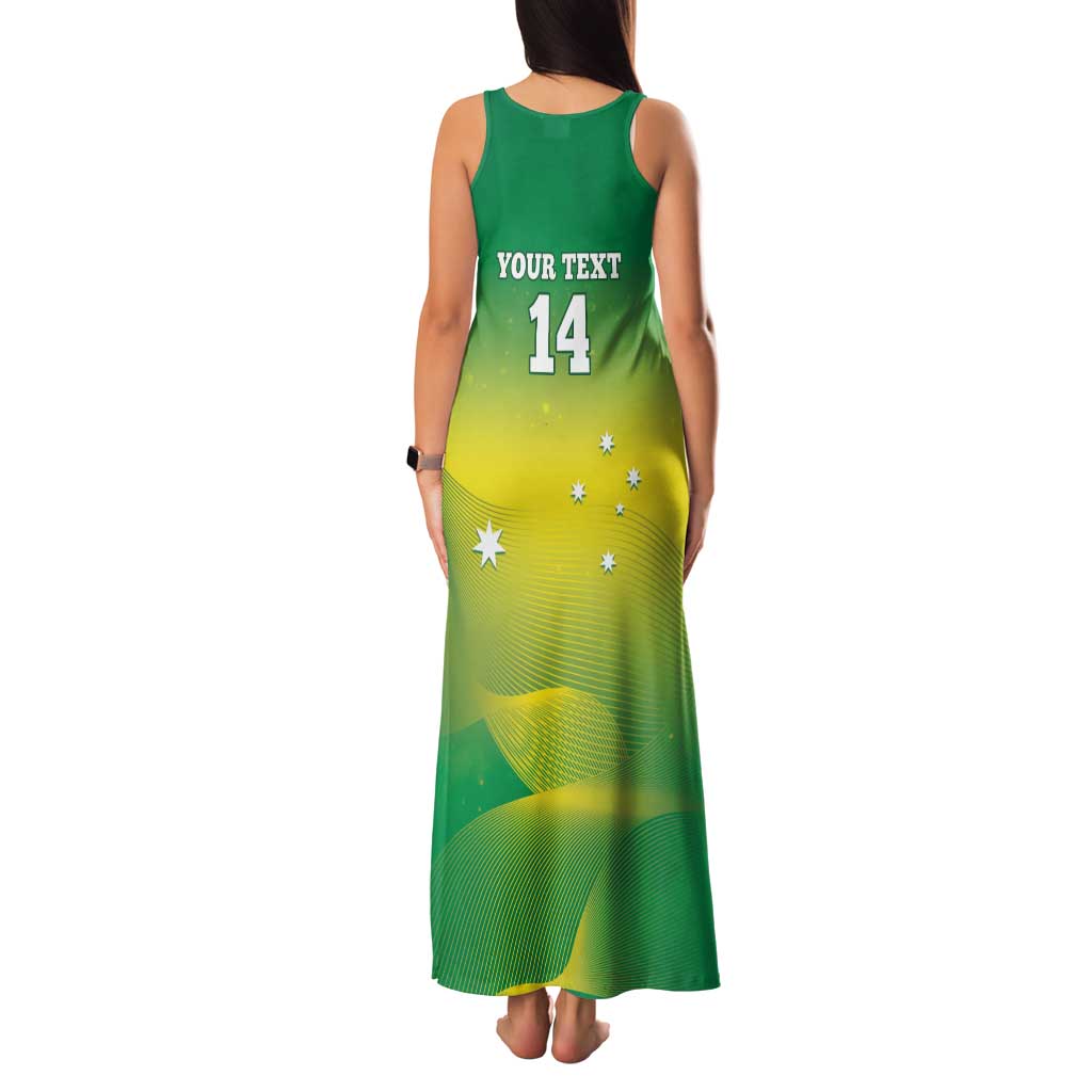 Custom Australia Rugby Family Matching Tank Maxi Dress and Hawaiian Shirt 2024 Kangaroos - Gradient Sporty Style