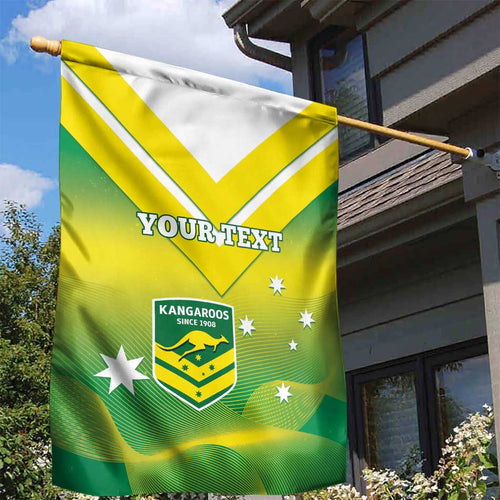 Custom Australia Rugby Garden Flag 2024 Kangaroos - Gradient Sporty Style