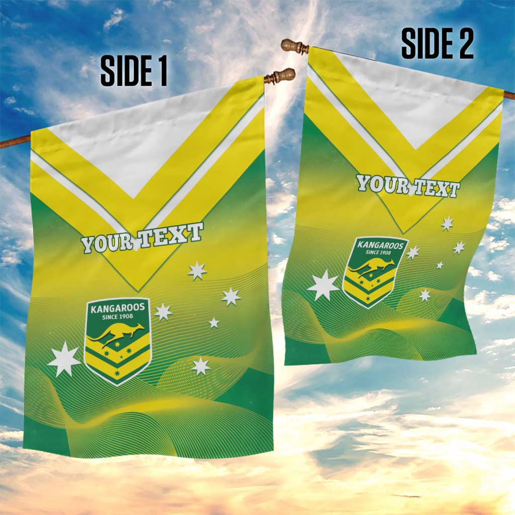 Custom Australia Rugby Garden Flag 2024 Kangaroos - Gradient Sporty Style