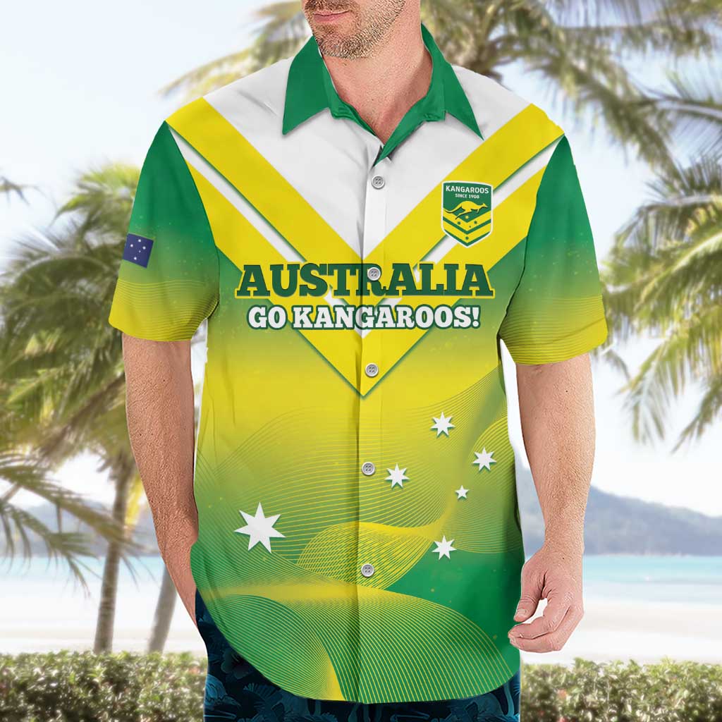 Custom Australia Rugby Hawaiian Shirt 2024 Kangaroos - Gradient Sporty Style