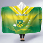 Custom Australia Rugby Hooded Blanket 2024 Kangaroos - Gradient Sporty Style