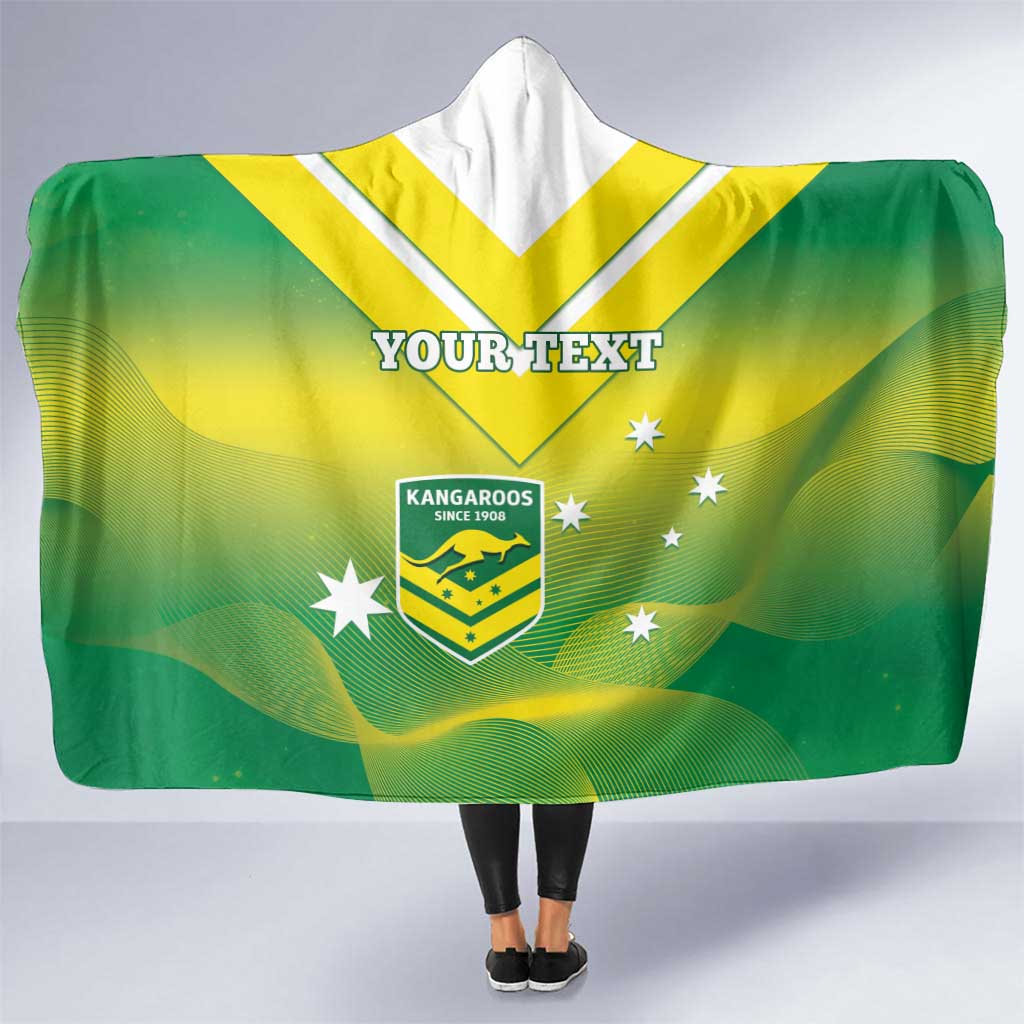 Custom Australia Rugby Hooded Blanket 2024 Kangaroos - Gradient Sporty Style