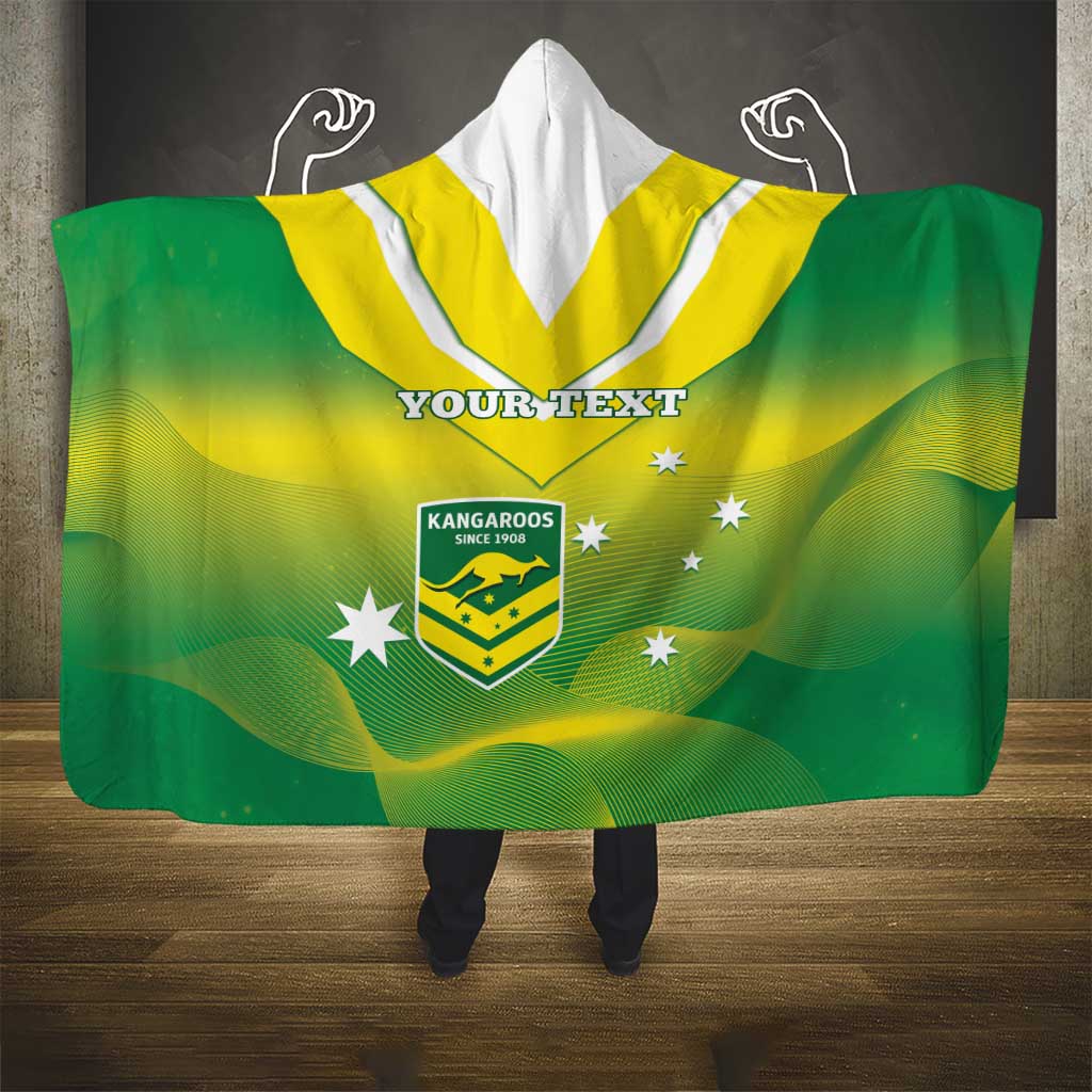 Custom Australia Rugby Hooded Blanket 2024 Kangaroos - Gradient Sporty Style