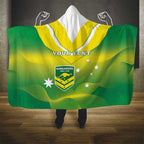 Custom Australia Rugby Hooded Blanket 2024 Kangaroos - Gradient Sporty Style
