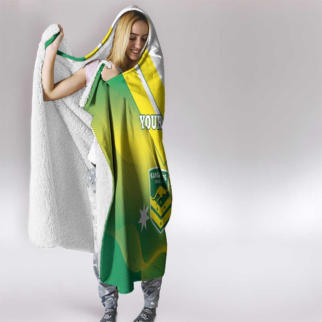 Custom Australia Rugby Hooded Blanket 2024 Kangaroos - Gradient Sporty Style