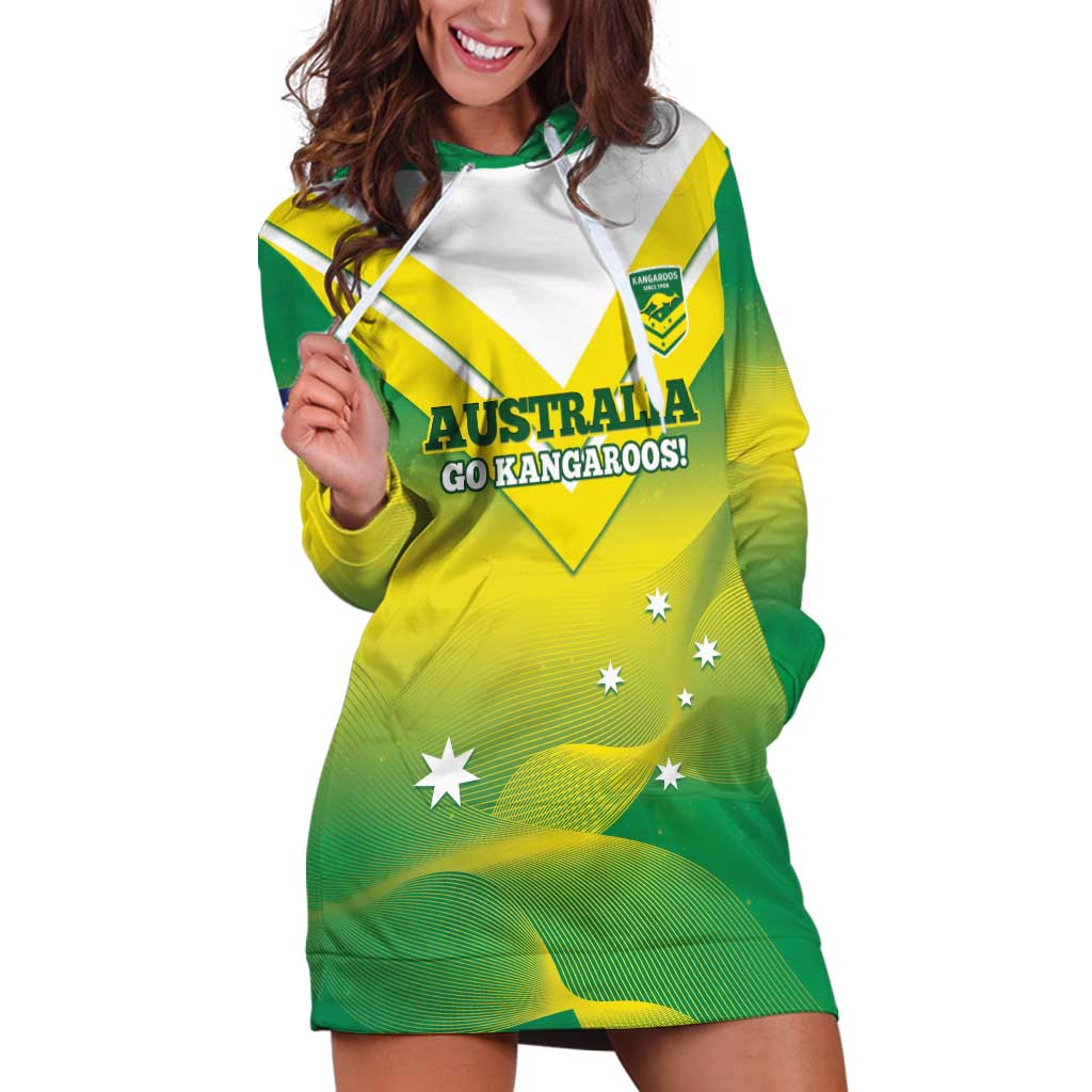 Custom Australia Rugby Hoodie Dress 2024 Kangaroos - Gradient Sporty Style