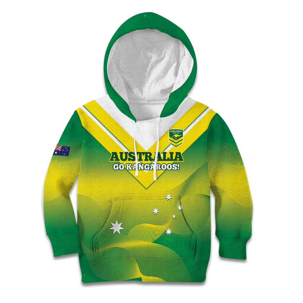 Custom Australia Rugby Kid Hoodie 2024 Kangaroos - Gradient Sporty Style