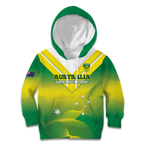 Custom Australia Rugby Kid Hoodie 2024 Kangaroos - Gradient Sporty Style