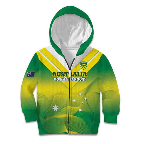Custom Australia Rugby Kid Hoodie 2024 Kangaroos - Gradient Sporty Style