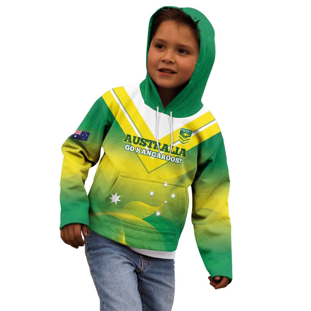 Custom Australia Rugby Kid Hoodie 2024 Kangaroos - Gradient Sporty Style