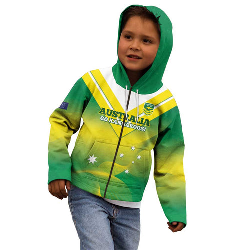 Custom Australia Rugby Kid Hoodie 2024 Kangaroos - Gradient Sporty Style