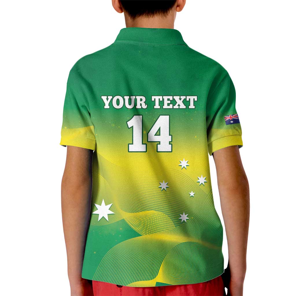 Custom Australia Rugby Kid Polo Shirt 2024 Kangaroos - Gradient Sporty Style