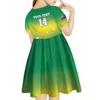 Custom Australia Rugby Kid Short Sleeve Dress 2024 Kangaroos - Gradient Sporty Style