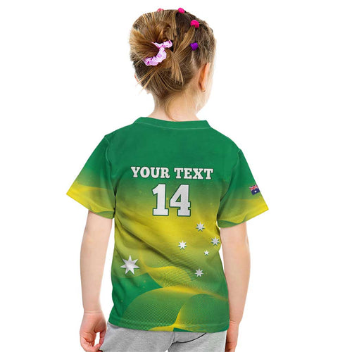 Custom Australia Rugby Kid T Shirt 2024 Kangaroos - Gradient Sporty Style
