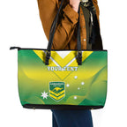 Custom Australia Rugby Leather Tote Bag 2024 Kangaroos - Gradient Sporty Style