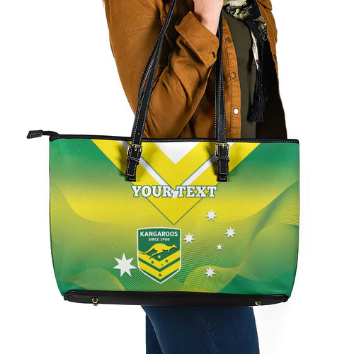 Custom Australia Rugby Leather Tote Bag 2024 Kangaroos - Gradient Sporty Style