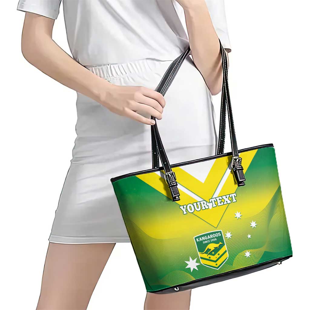 Custom Australia Rugby Leather Tote Bag 2024 Kangaroos - Gradient Sporty Style