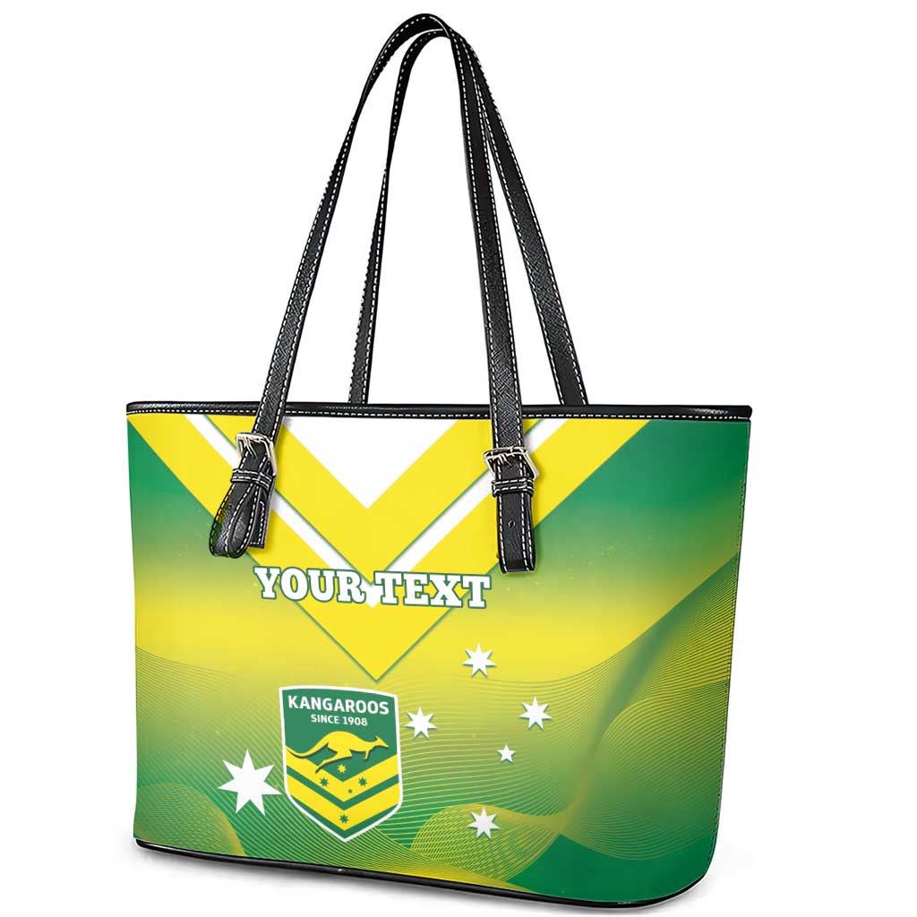 Custom Australia Rugby Leather Tote Bag 2024 Kangaroos - Gradient Sporty Style