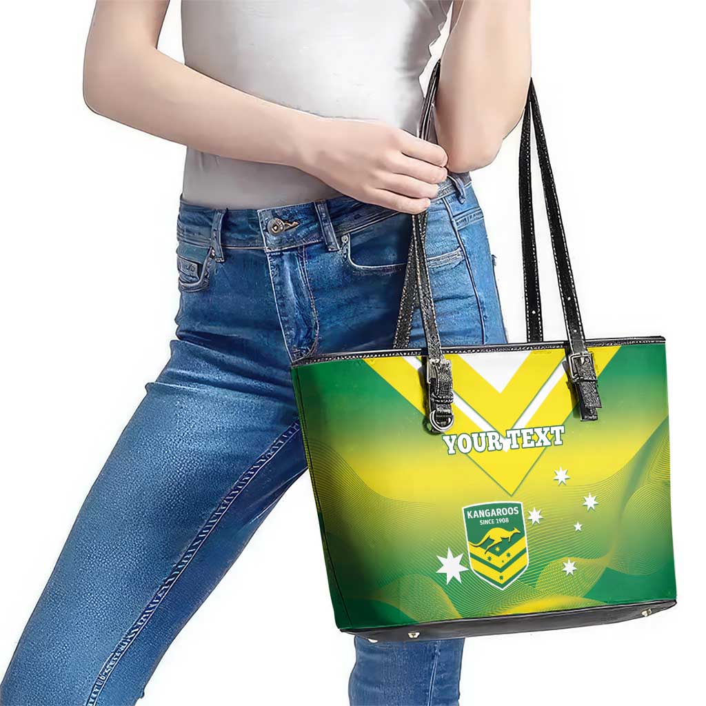 Custom Australia Rugby Leather Tote Bag 2024 Kangaroos - Gradient Sporty Style