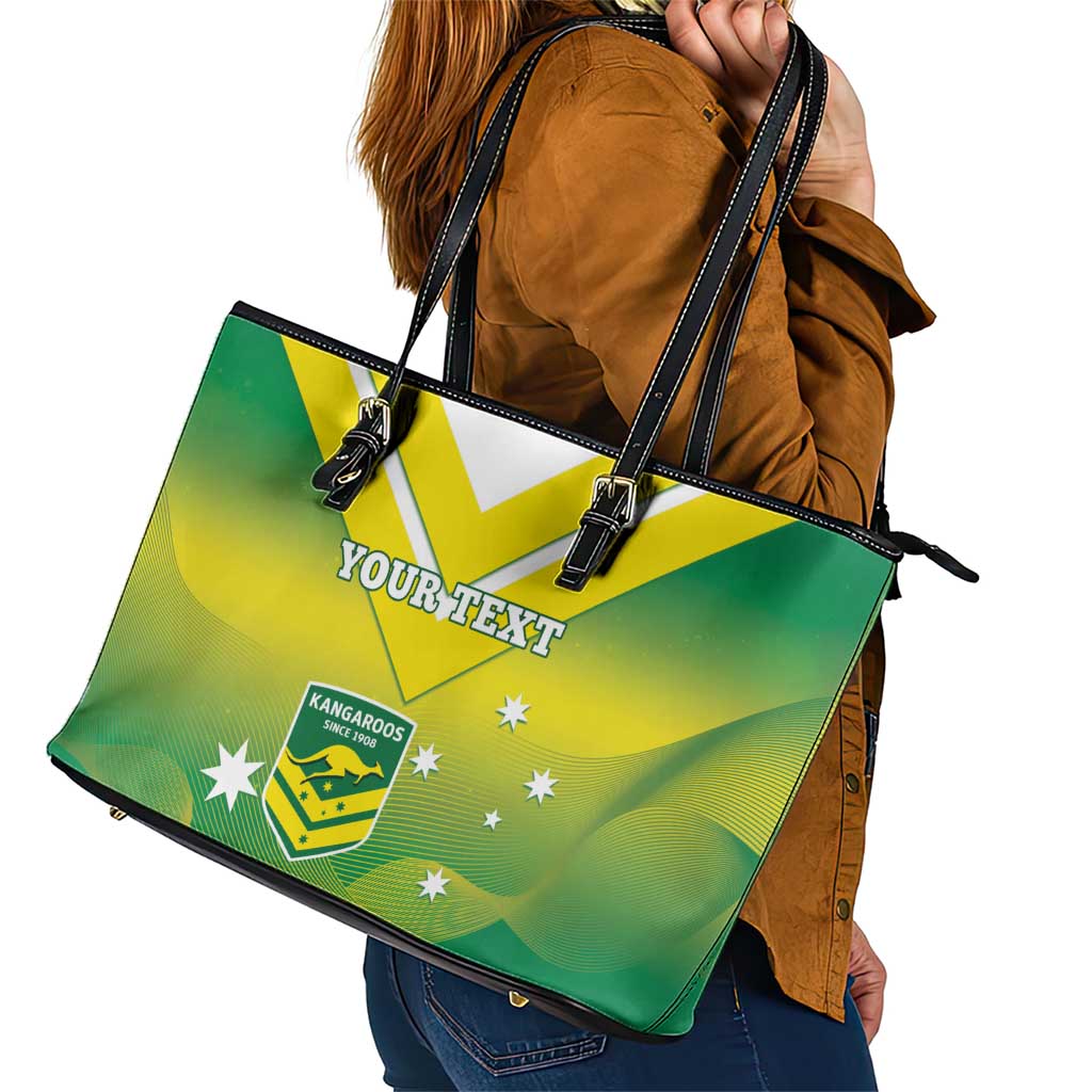 Custom Australia Rugby Leather Tote Bag 2024 Kangaroos - Gradient Sporty Style