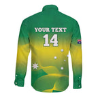 Custom Australia Rugby Long Sleeve Button Shirt 2024 Kangaroos - Gradient Sporty Style