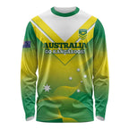 Custom Australia Rugby Long Sleeve Shirt 2024 Kangaroos - Gradient Sporty Style