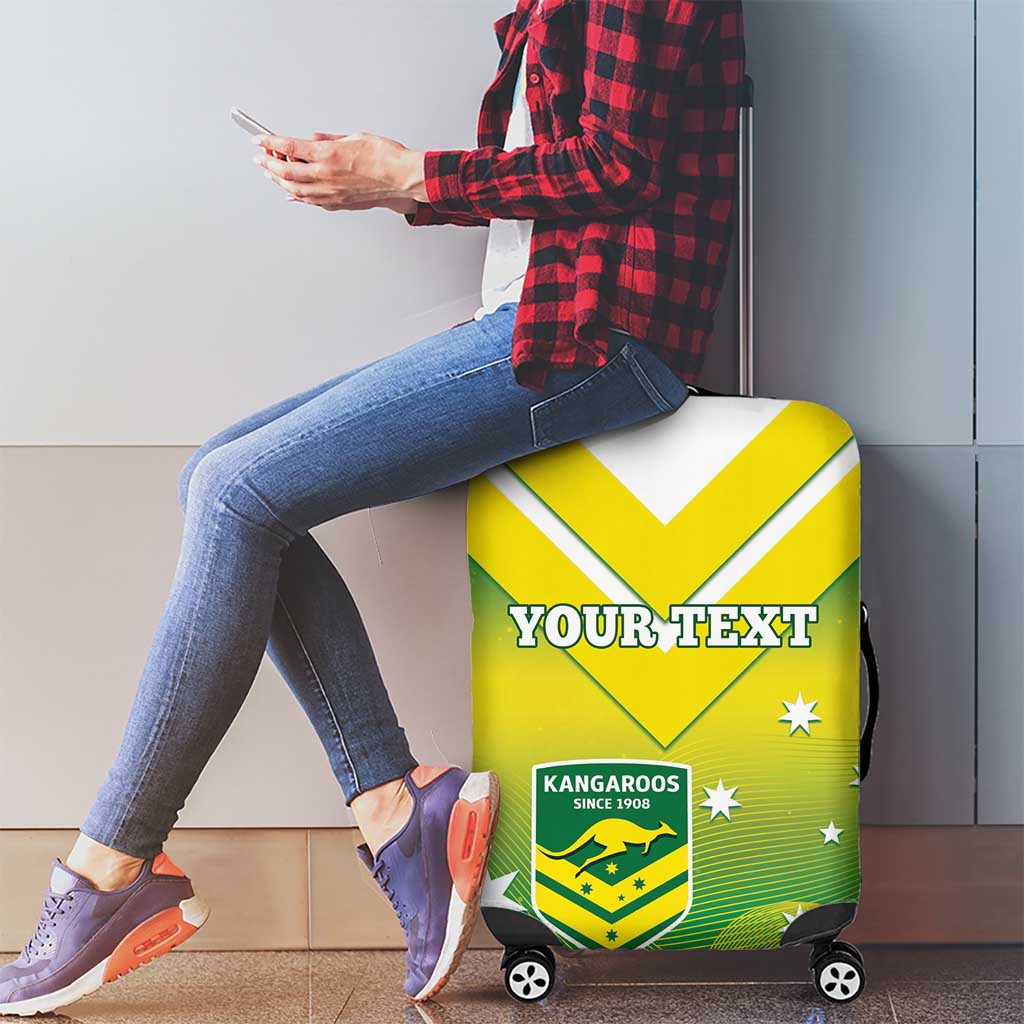 Custom Australia Rugby Luggage Cover 2024 Kangaroos - Gradient Sporty Style