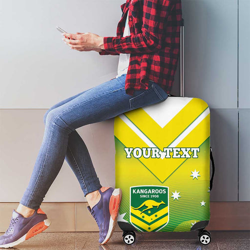 Custom Australia Rugby Luggage Cover 2024 Kangaroos - Gradient Sporty Style