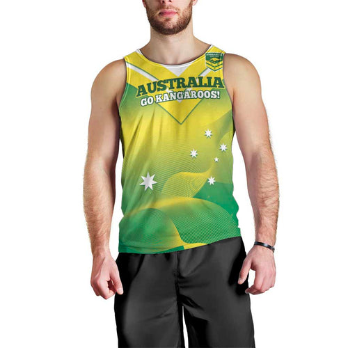 Custom Australia Rugby Men Tank Top 2024 Kangaroos - Gradient Sporty Style