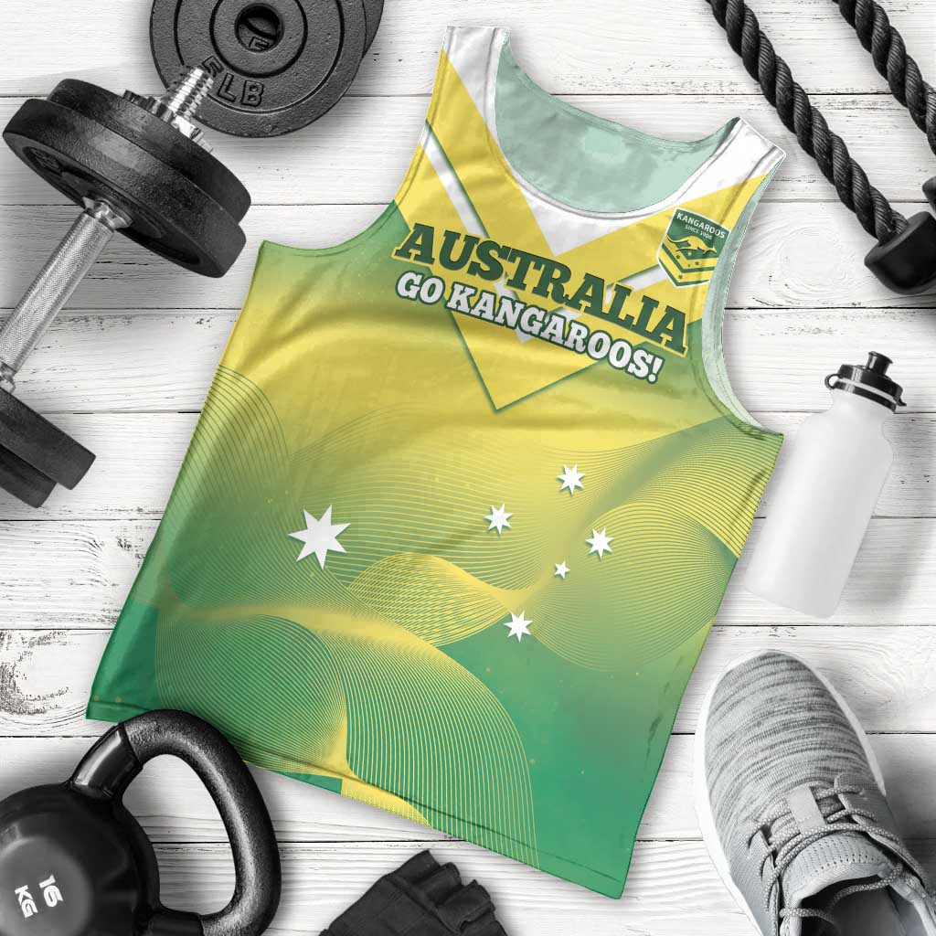 Custom Australia Rugby Men Tank Top 2024 Kangaroos - Gradient Sporty Style
