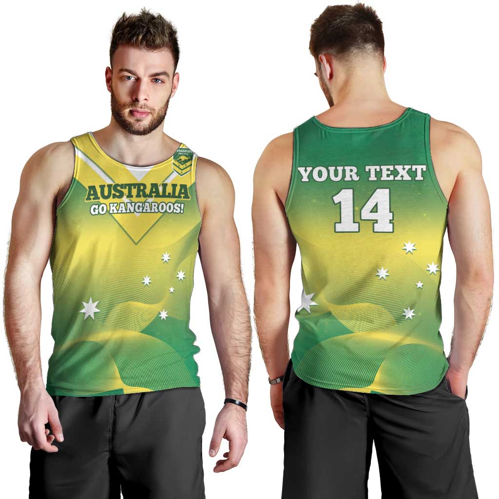 Custom Australia Rugby Men Tank Top 2024 Kangaroos - Gradient Sporty Style