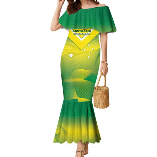 Custom Australia Rugby Mermaid Dress 2024 Kangaroos - Gradient Sporty Style