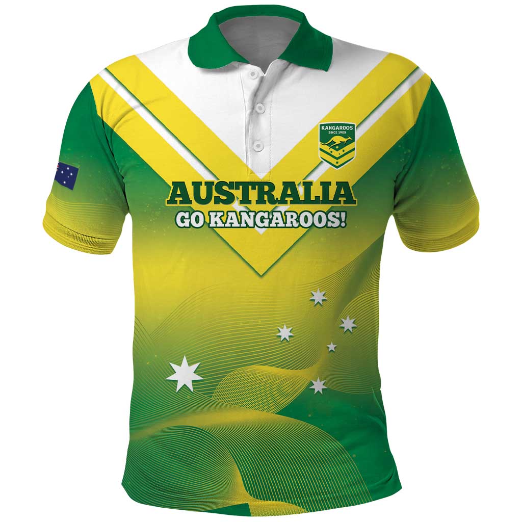 Custom Australia Rugby Polo Shirt 2024 Kangaroos - Gradient Sporty Style