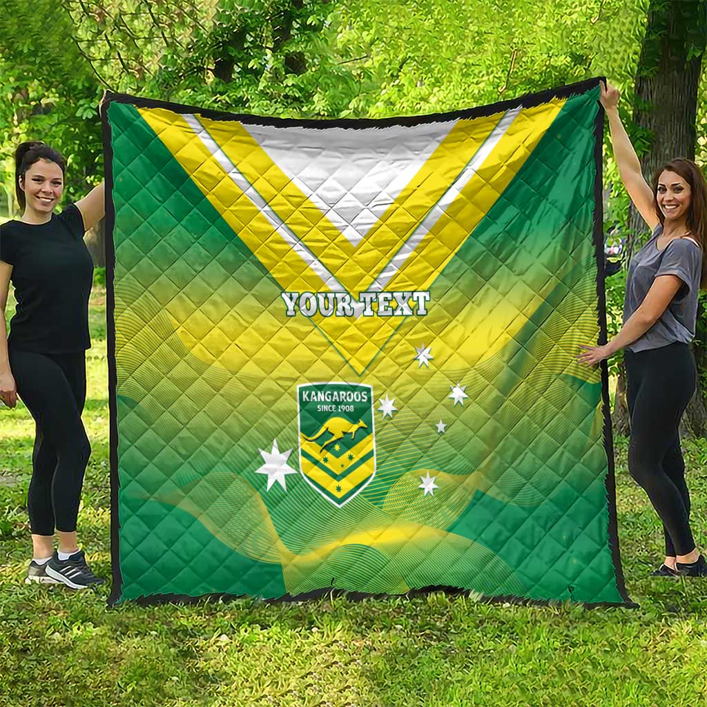 Custom Australia Rugby Quilt 2024 Kangaroos - Gradient Sporty Style