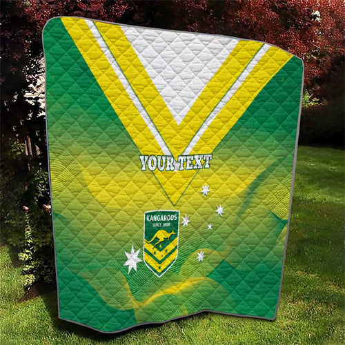 Custom Australia Rugby Quilt 2024 Kangaroos - Gradient Sporty Style