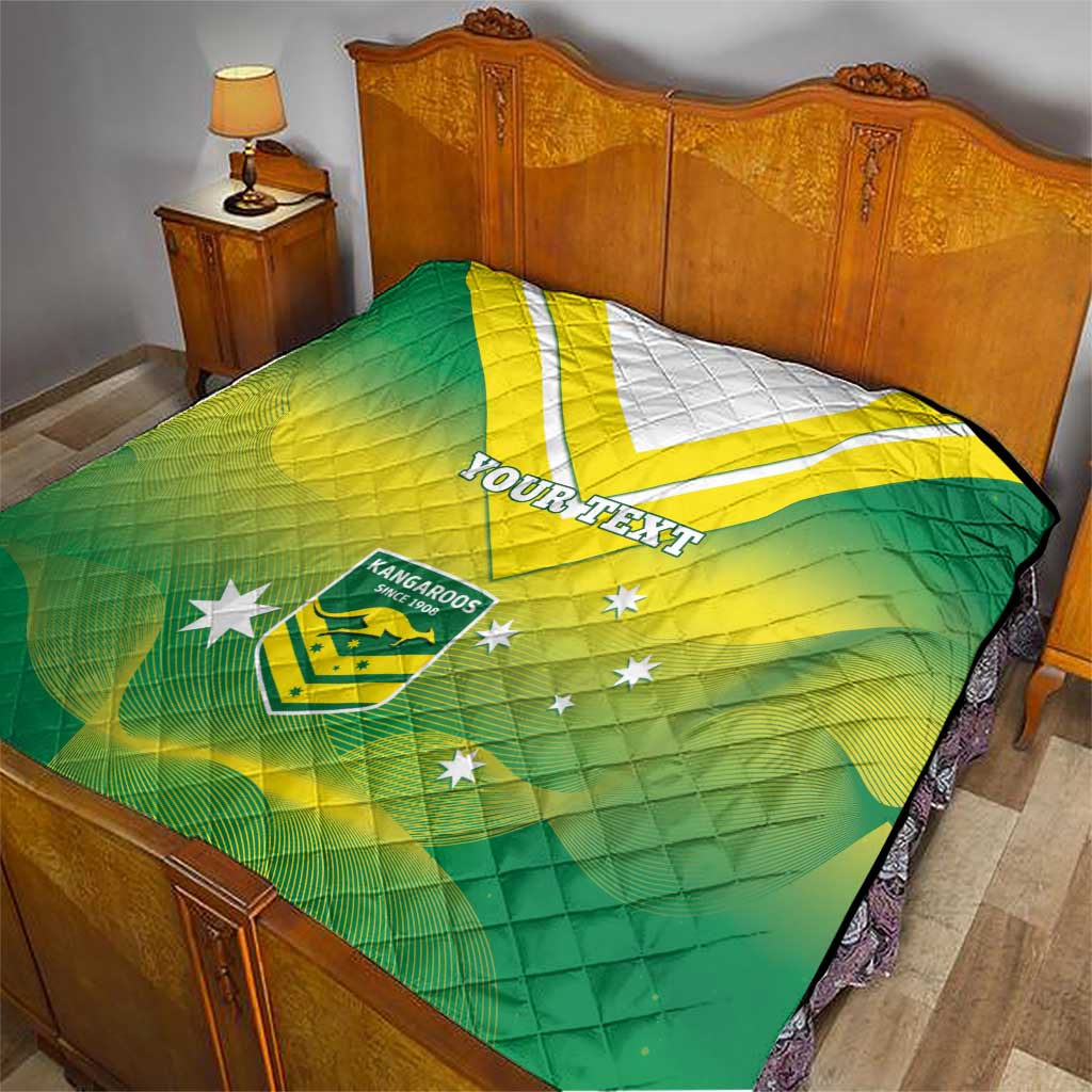 Custom Australia Rugby Quilt 2024 Kangaroos - Gradient Sporty Style
