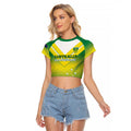 Custom Australia Rugby Raglan Cropped T Shirt 2024 Kangaroos - Gradient Sporty Style