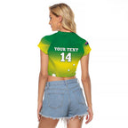 Custom Australia Rugby Raglan Cropped T Shirt 2024 Kangaroos - Gradient Sporty Style