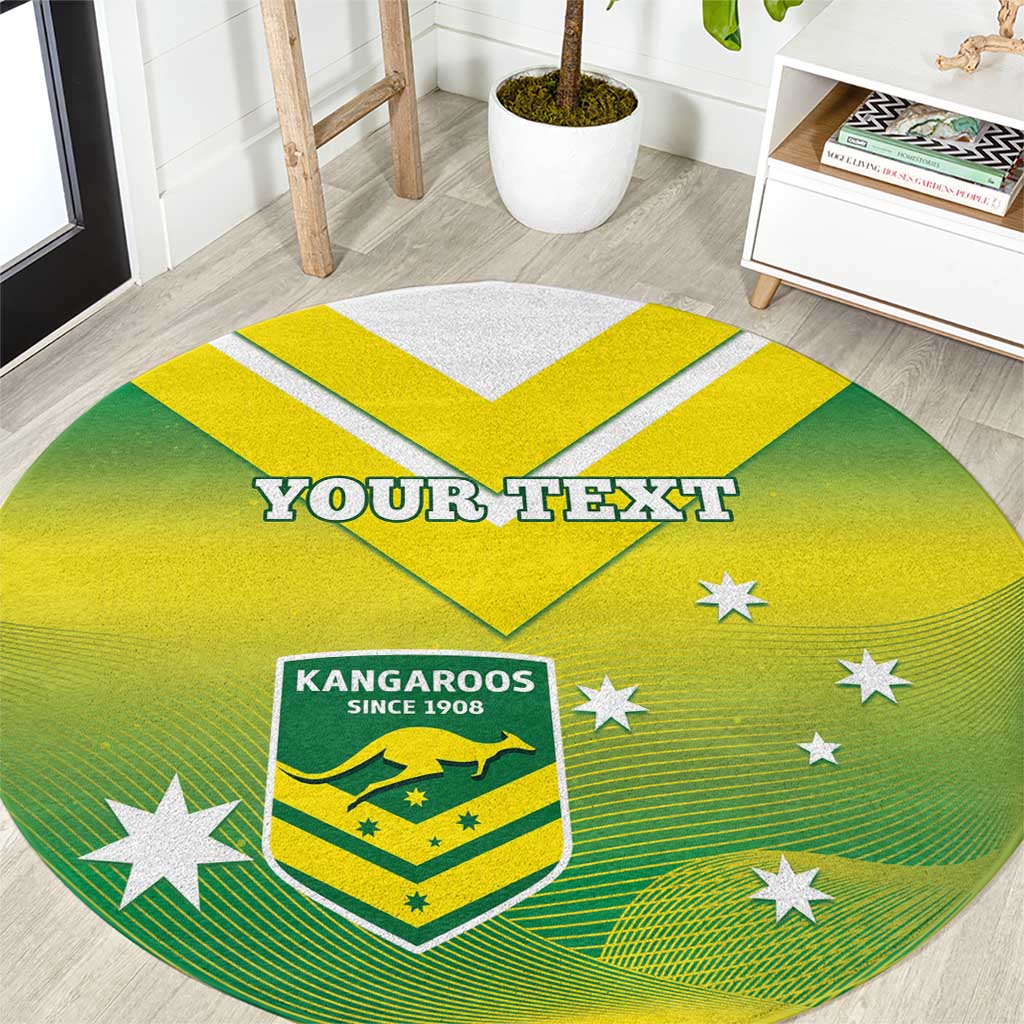 Custom Australia Rugby Round Carpet 2024 Kangaroos - Gradient Sporty Style