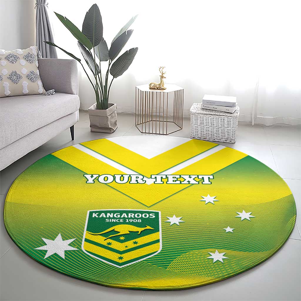 Custom Australia Rugby Round Carpet 2024 Kangaroos - Gradient Sporty Style