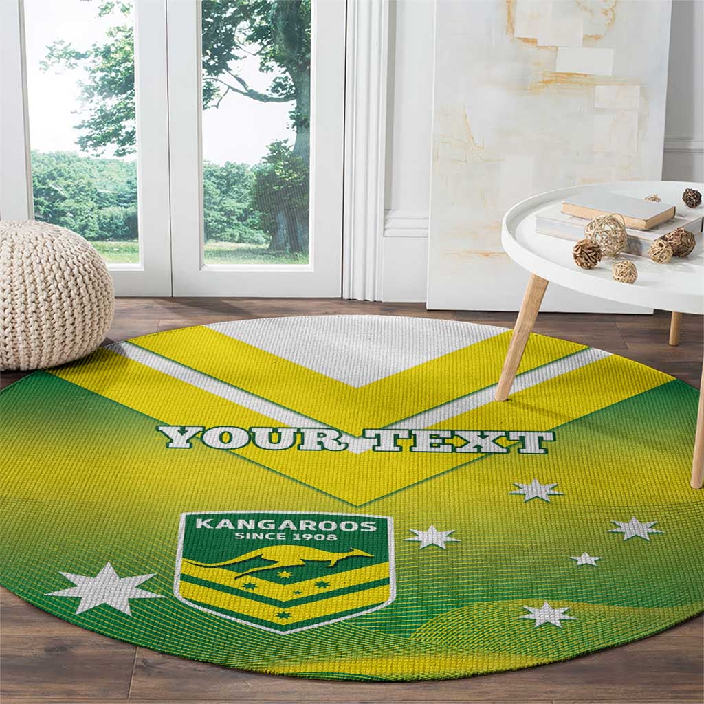 Custom Australia Rugby Round Carpet 2024 Kangaroos - Gradient Sporty Style