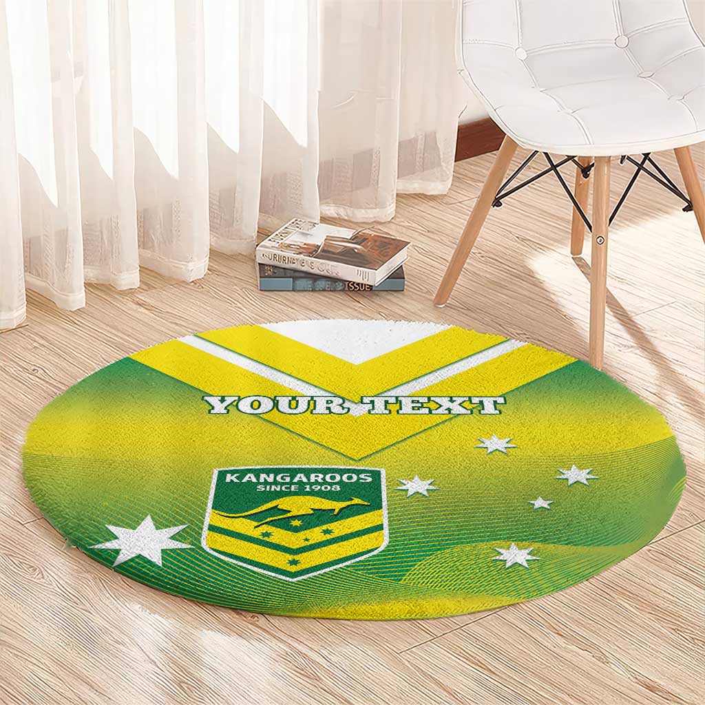Custom Australia Rugby Round Carpet 2024 Kangaroos - Gradient Sporty Style